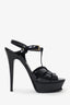 Saint Laurent Black Patent Leather Tribute Platform Heels Size 38