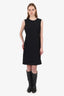 Theory Black Wool Sleeveless 'Easy Crepe' Midi Dress Size 8