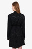 Victoria Beckham Black Patterned Button-Up Dress With Tie Waist Size 8