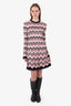 Missoni Pink/Orange Chevron Knit Dress Size 40