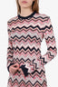 Missoni Pink/Orange Chevron Knit Dress Size 40