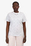 Louis Vuitton White/Navy Cotton Monogram Chain Detail T-Shirt Size L