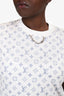 Louis Vuitton White/Navy Cotton Monogram Chain Detail T-Shirt Size L