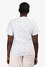 Louis Vuitton White/Navy Cotton Monogram Chain Detail T-Shirt Size L