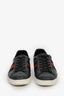Gucci Grey Canvas GG Supreme Web Snake Embossed Detail 'Ace' Sneakers Size 8.5 Mens