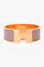 Hermès Gold Tone Pink Ceramic 'Clic Clac H' GM Bracelet