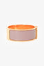 Hermès Gold Tone Pink Ceramic 'Clic Clac H' GM Bracelet