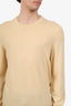 Brunello Cucinelli Yellow Cashmere Long Sleeve Sweater Size 50 Mens