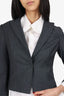 Brunello Cucinelli Grey Virgin Wool Cropped Blazer Size 36