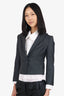 Brunello Cucinelli Grey Virgin Wool Cropped Blazer Size 36