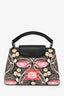 Louis Vuitton 2015 Black/Multicolour Leather Wild Flowers Capucines BB Top Handle Bag with Strap