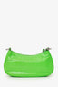 Balenciaga Neon Green Croc Embossed Leather Mini Le Cagole Crossbody Bag With Chain