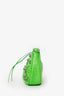 Balenciaga Neon Green Croc Embossed Leather Mini Le Cagole Crossbody Bag With Chain