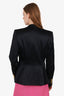 Smythe Black Satin Tuxedo Blazer With Gold Buttons Size 8