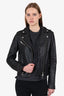 Mackage Black Grained Leather Moto Jacket Size S