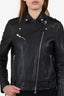 Mackage Black Grained Leather Moto Jacket Size S