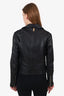 Mackage Black Grained Leather Moto Jacket Size S