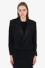 Saint Laurent 2016 Black Wool Cropped Tuxedo Blazer Size 40