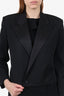Saint Laurent 2016 Black Wool Cropped Tuxedo Blazer Size 40