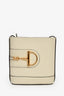 Gucci White Leather Horsebit 73 Small Bucket Crossbody Bag