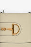 Gucci White Leather Horsebit 73 Small Bucket Crossbody Bag