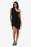 Giorgio Armani Black Silk One Shoulder Tube Mini Dress Size 38