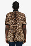 Dolce & Gabbana Leopard Print Cotton Polo T-Shirt Size 48 Mens