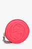 Gucci Pink Leather Round GG Coin Pouch