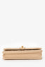 Pre-Loved Chanel™ Beige Lambskin Leather 'All Slide' Wallet on Chain