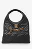 Pre-Loved Chanel™ 2025 Black Lambskin Small 25 Quilted Chain Buckle Bag