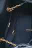 Pre-Loved Chanel™ 2025 Black Lambskin Small 25 Quilted Chain Buckle Bag