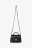 Pre-Loved Chanel™ 2025 Black Lambskin Mini Top Handle Chain Bag