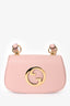 Gucci Pink Leather Mini 'Blondie' Crossbody Bag with Web Canvas Strap