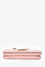 Gucci Pink Leather Mini 'Blondie' Crossbody Bag with Web Canvas Strap