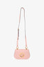 Gucci Pink Leather Mini 'Blondie' Crossbody Bag with Web Canvas Strap