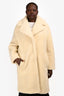 & Other Stories White Faux Sherpa Teddy Button Up Long Coat Size 10