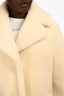 & Other Stories White Faux Sherpa Teddy Button Up Long Coat Size 10