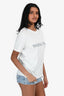 Saint Laurent White/Black Faded Logo Short Sleeve Tee Size M