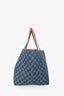 Gucci Blue Monogram Denim Reversible Brown Leather Trim Totissima Tote Bag with Pouch