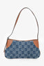 Gucci Blue Monogram Denim Mini Emblem Shoulder Bag