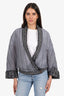 Alexander McQueen Grey Mohair/Silk Embroidered Cardigan Size 42