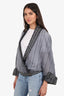 Alexander McQueen Grey Mohair/Silk Embroidered Cardigan Size 42