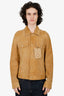 Louis Vuitton Brown Suede Monogram Trim Jacket Size 48 Mens