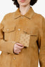 Louis Vuitton Brown Suede Monogram Trim Jacket Size 48 Mens