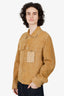 Louis Vuitton Brown Suede Monogram Trim Jacket Size 48 Mens
