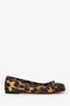 Christian Louboutin Satin Leopard Print 'Mamadrague' Flats Size 35