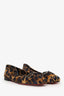 Christian Louboutin Satin Leopard Print 'Mamadrague' Flats Size 35