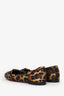 Christian Louboutin Satin Leopard Print 'Mamadrague' Flats Size 35