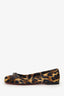 Christian Louboutin Satin Leopard Print 'Mamadrague' Flats Size 35