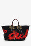 Christian Louboutin x Rossy de Palma Black/Red Flamenco Embroidered Tote Bag